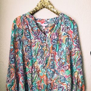lilly pulitzer multicolored blouse